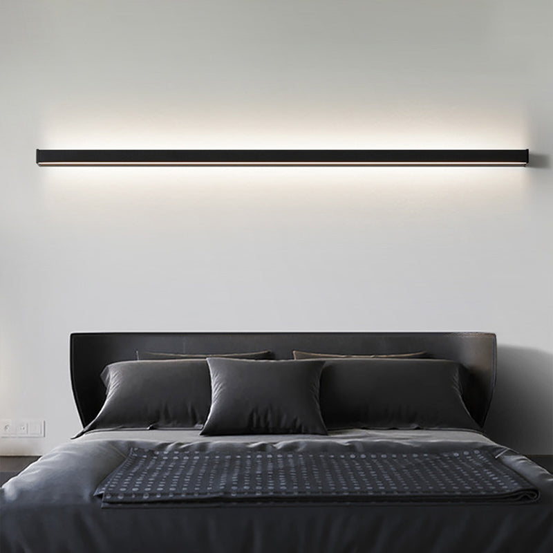 1-Light Linear Wall Mount Light Modern Style Metal Wall Mount Lighting in Black