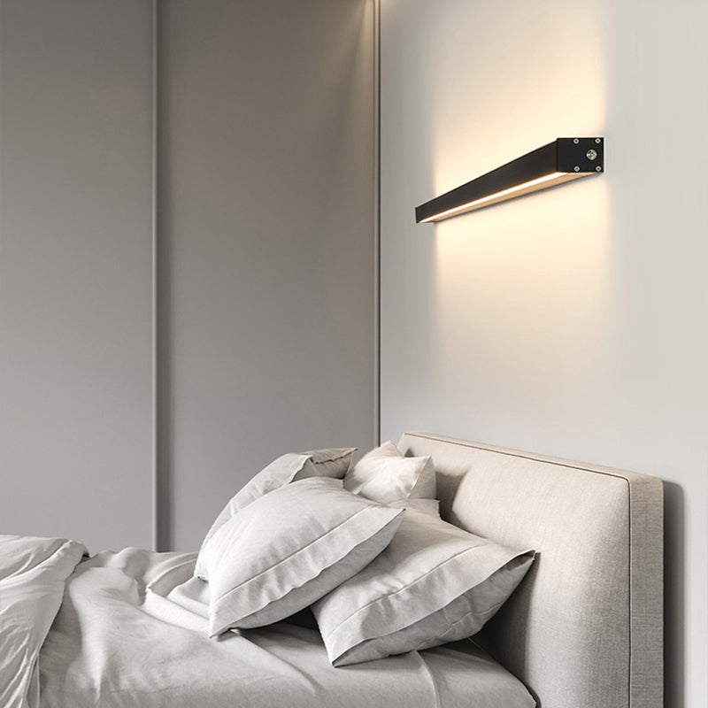 1-Light Linear Wall Mount Light Modern Style Metal Wall Mount Lighting in Black