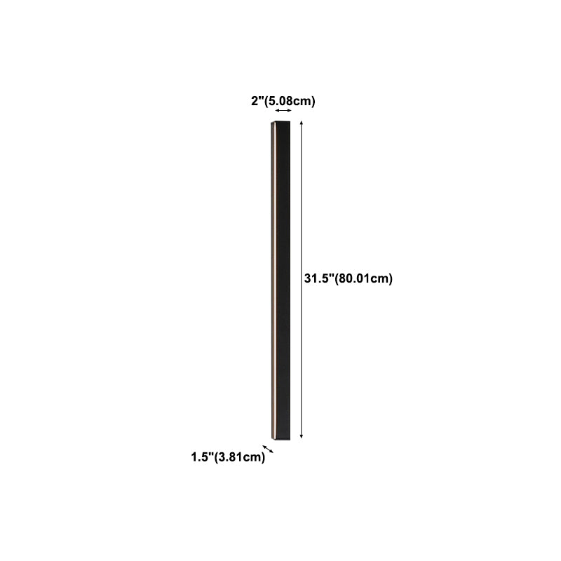 1-Light Linear Wall Mount Light Modern Style Metal Wall Mount Lighting in Black