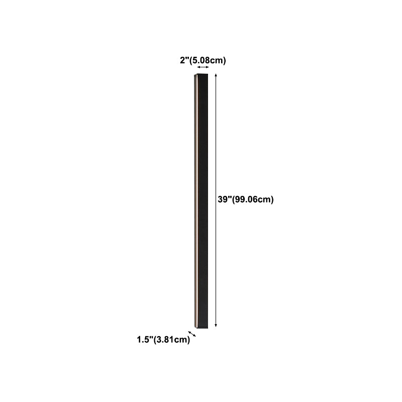 1-Light Linear Wall Mount Light Modern Style Metal Wall Mount Lighting in Black