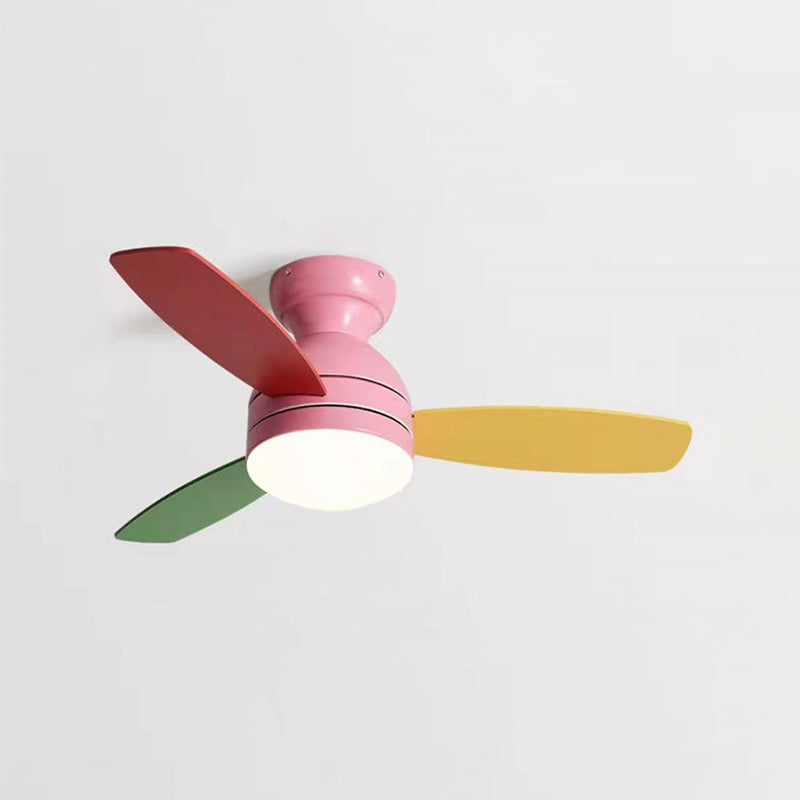 Metal Ceiling Fan Lamp Modern Style 1 Light Ceiling Fan Lighting for Children's Room