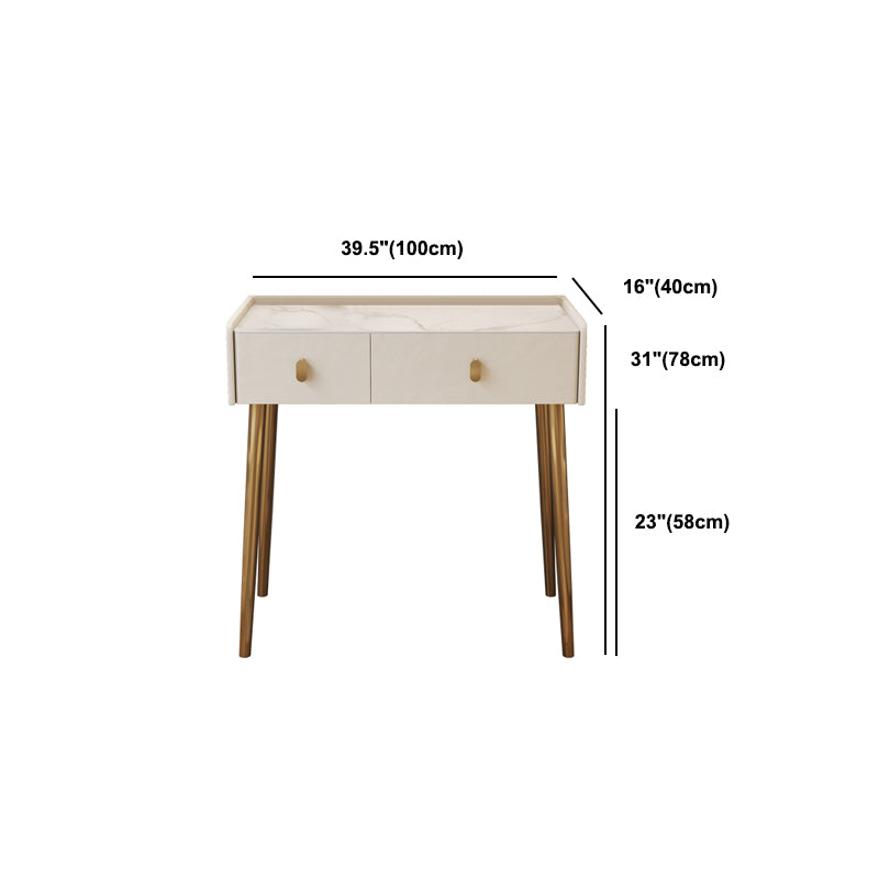 2/4-Drawer Vanity Makeup Table Set Vanity Stool - 15.57" D x 30.71" H Vanity White