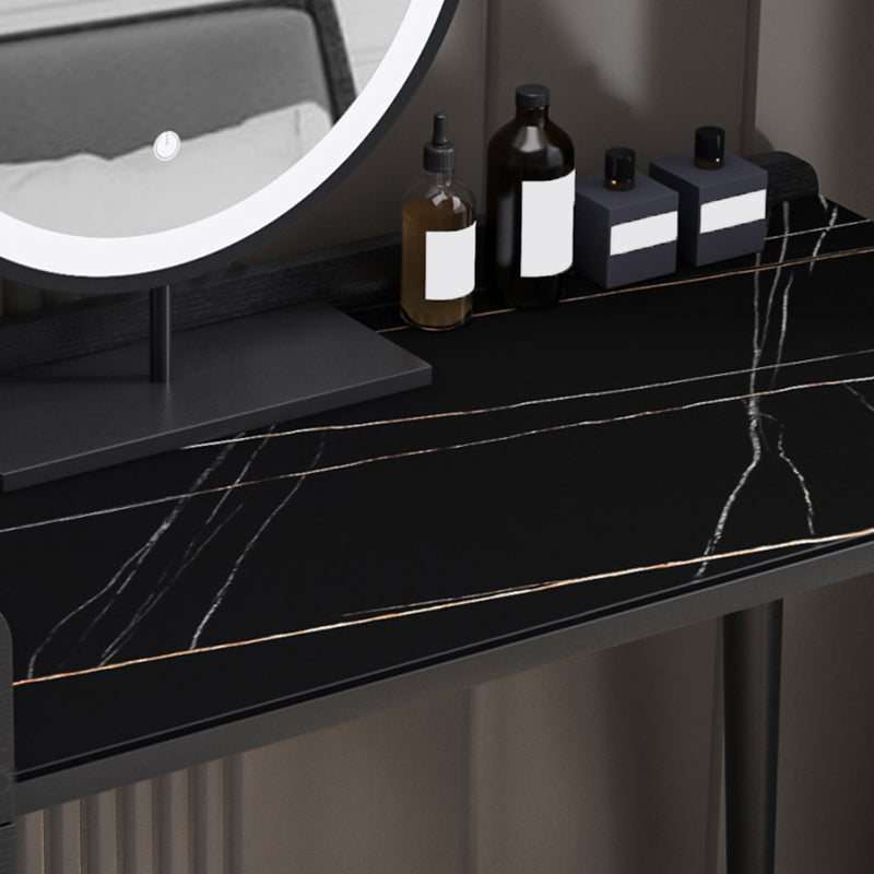 2 Storage Drawers Stone Top Vanity Table, 39.37"/47.24" W Make-up Vanity Set