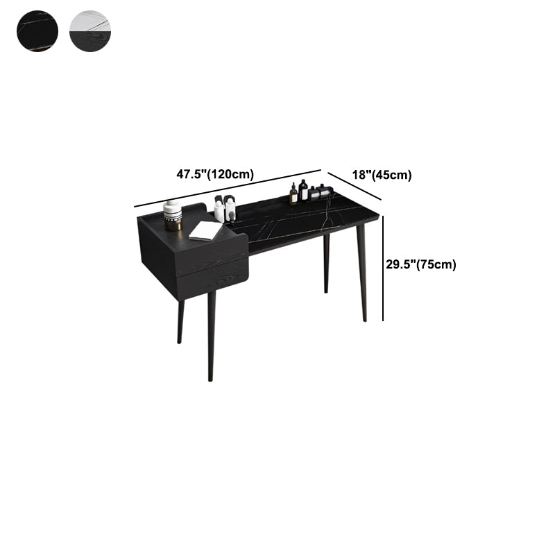 2 Storage Drawers Stone Top Vanity Table, 39.37"/47.24" W Make-up Vanity Set