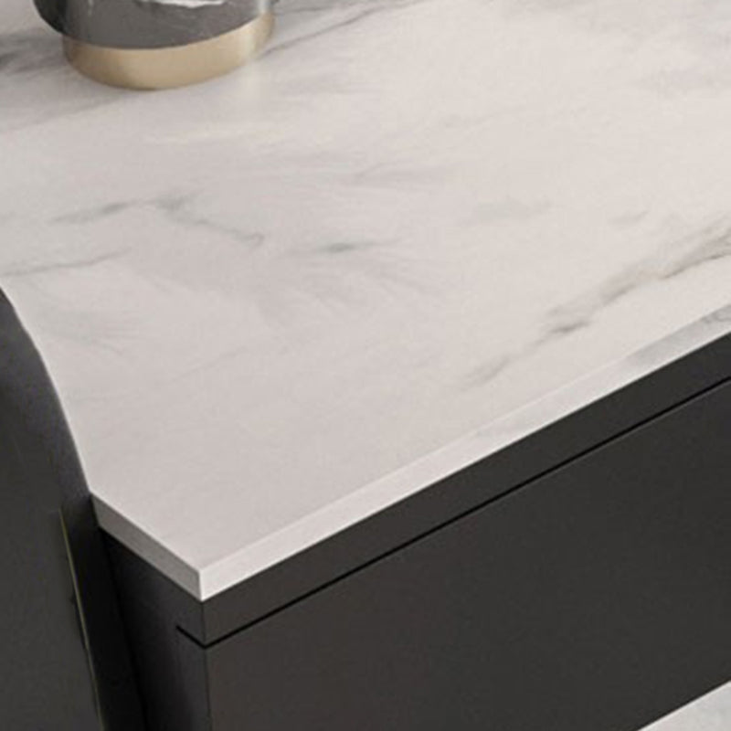 Bedroom Stone Make-up Vanity Desk 31.5"/39.37"/47.24" W, Black/Khaki Finish