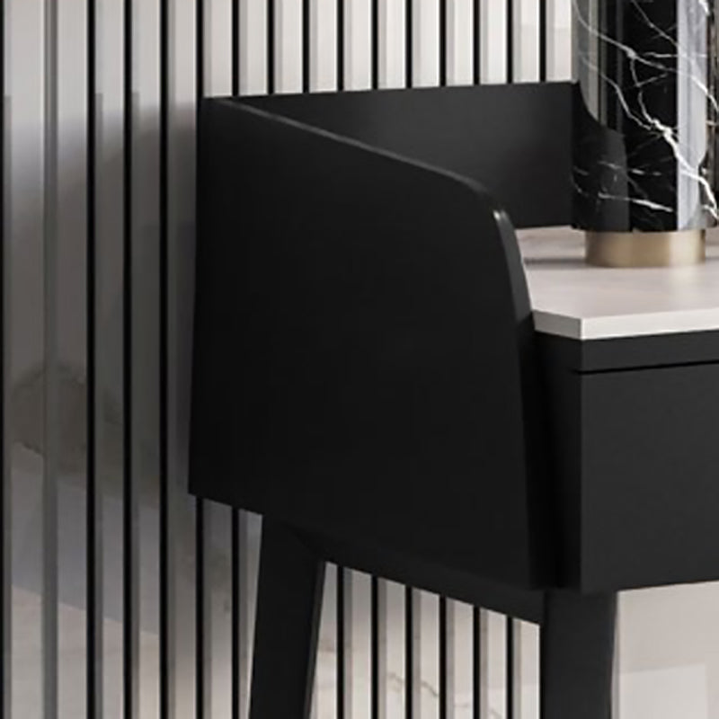 Bedroom Stone Make-up Vanity Desk 31.5"/39.37"/47.24" W, Black/Khaki Finish