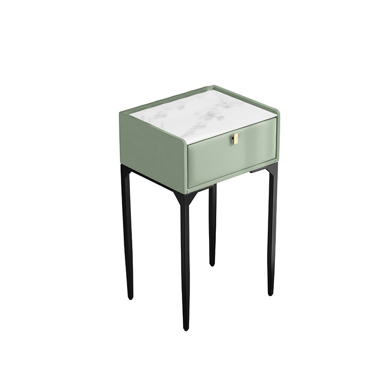 Wood/Stone Vanity Set with Stool, 1 Drawer Modern Dresser - 30.7" H