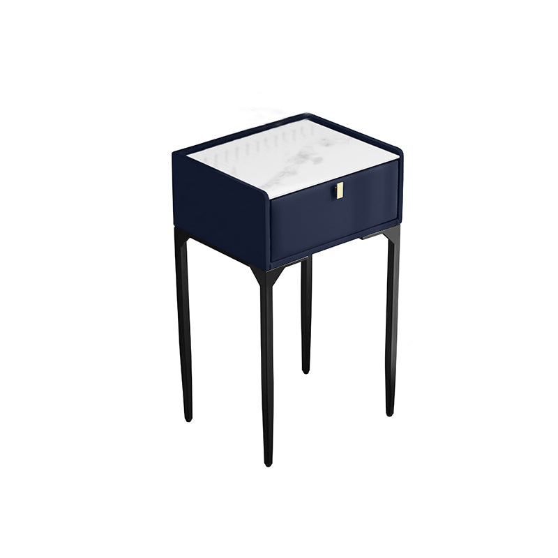 Wood/Stone Vanity Set with Stool, 1 Drawer Modern Dresser - 30.7" H