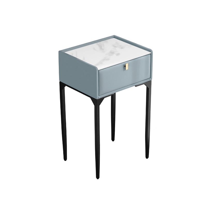 Wood/Stone Vanity Set with Stool, 1 Drawer Modern Dresser - 30.7" H