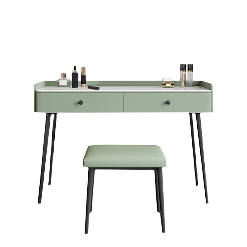 Modern White Stone Vanity Makeup Dressing Table Stool Set - 31.5"/39.37"/47.24" W