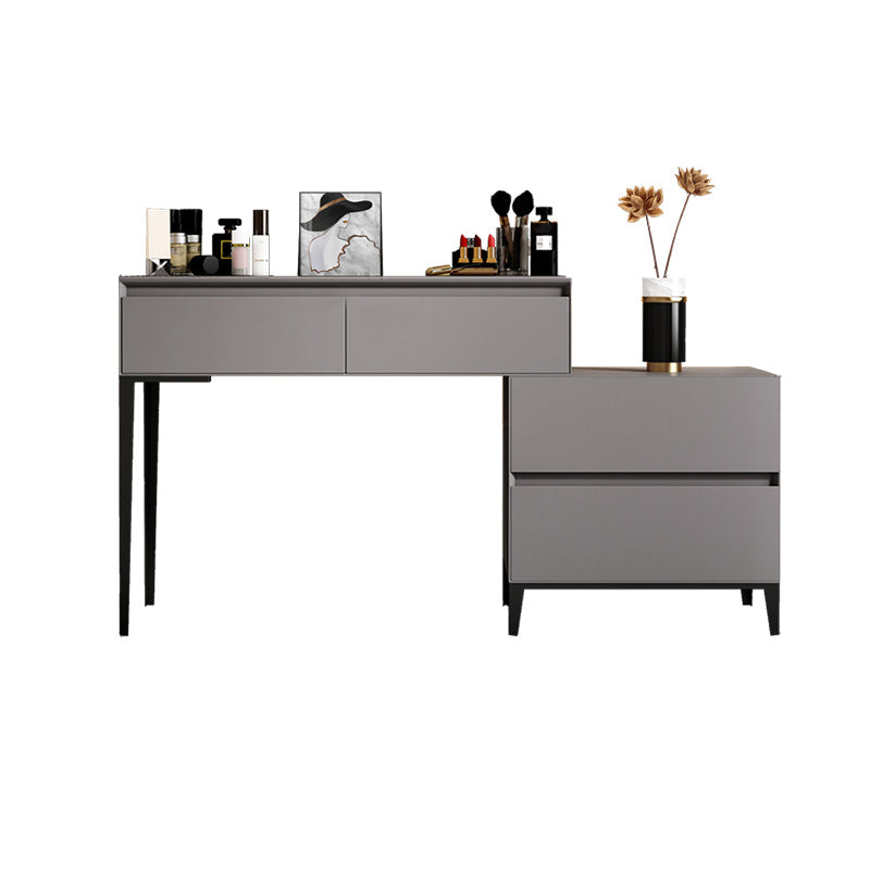 Gray Wooden Vanity, 31.5"/39.4" Wide Makeup Vanity Set with Stool