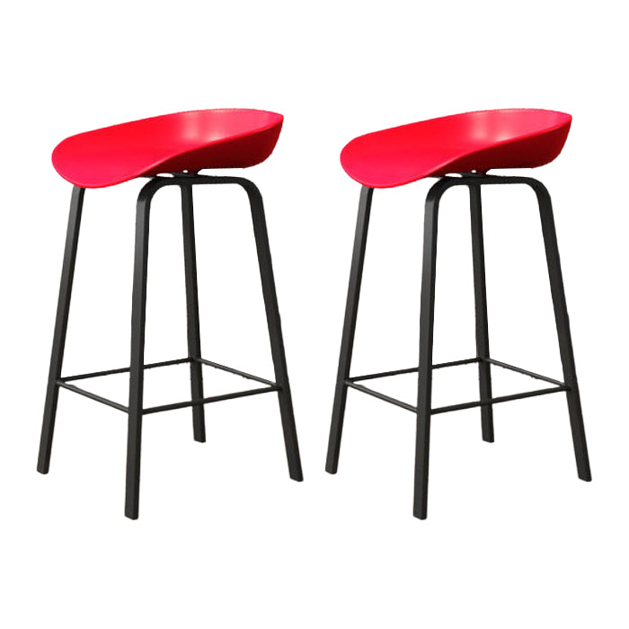 Modern Backrest Armless Counter Stool Iron Cafe Bar Stool with Pedal and Acrylic Seat