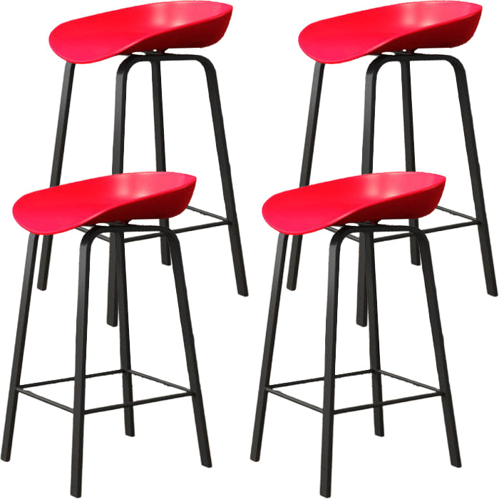 Modern Backrest Armless Counter Stool Iron Cafe Bar Stool with Pedal and Acrylic Seat