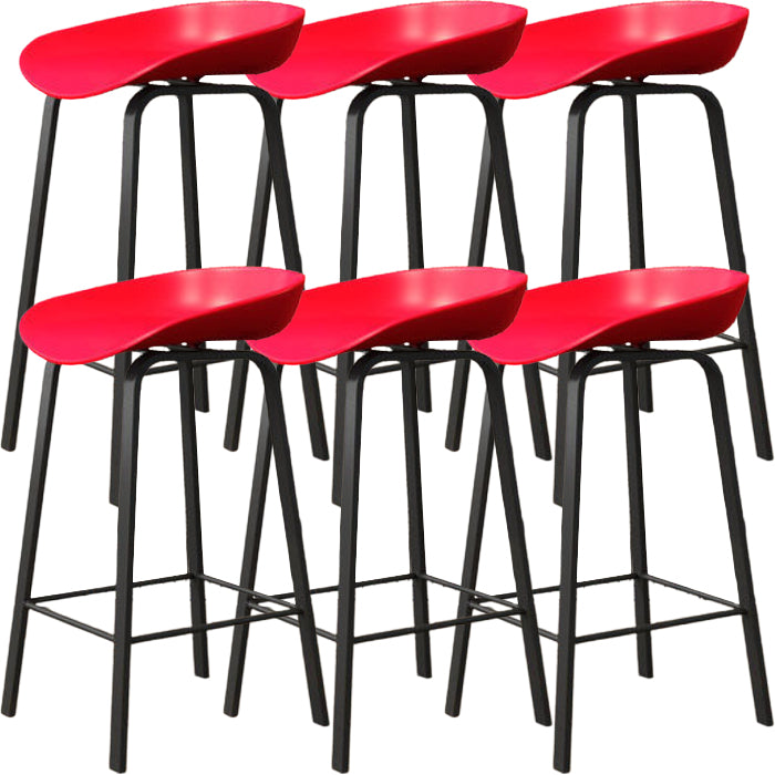 Modern Backrest Armless Counter Stool Iron Cafe Bar Stool with Pedal and Acrylic Seat