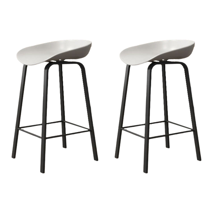 Modern Backrest Armless Counter Stool Iron Cafe Bar Stool with Pedal and Acrylic Seat