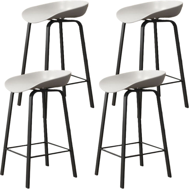 Modern Backrest Armless Counter Stool Iron Cafe Bar Stool with Pedal and Acrylic Seat