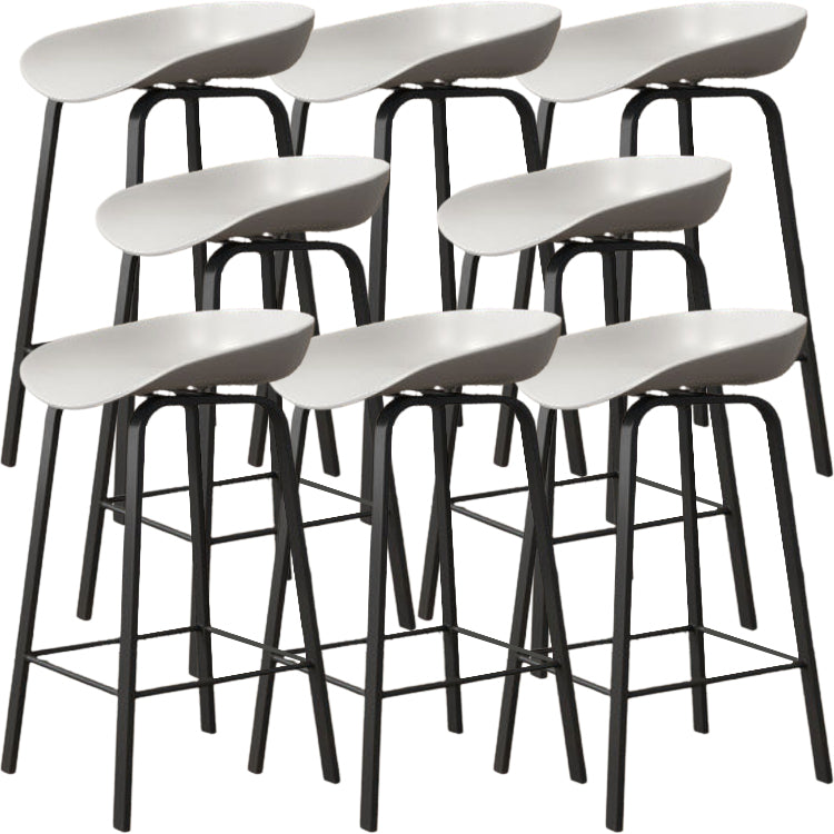 Modern Backrest Armless Counter Stool Iron Cafe Bar Stool with Pedal and Acrylic Seat