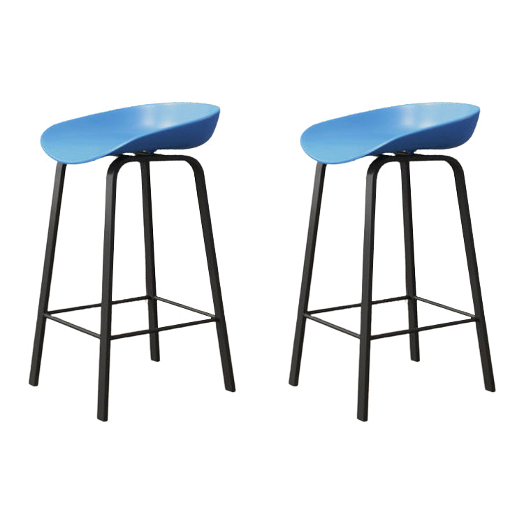 Modern Backrest Armless Counter Stool Iron Cafe Bar Stool with Pedal and Acrylic Seat