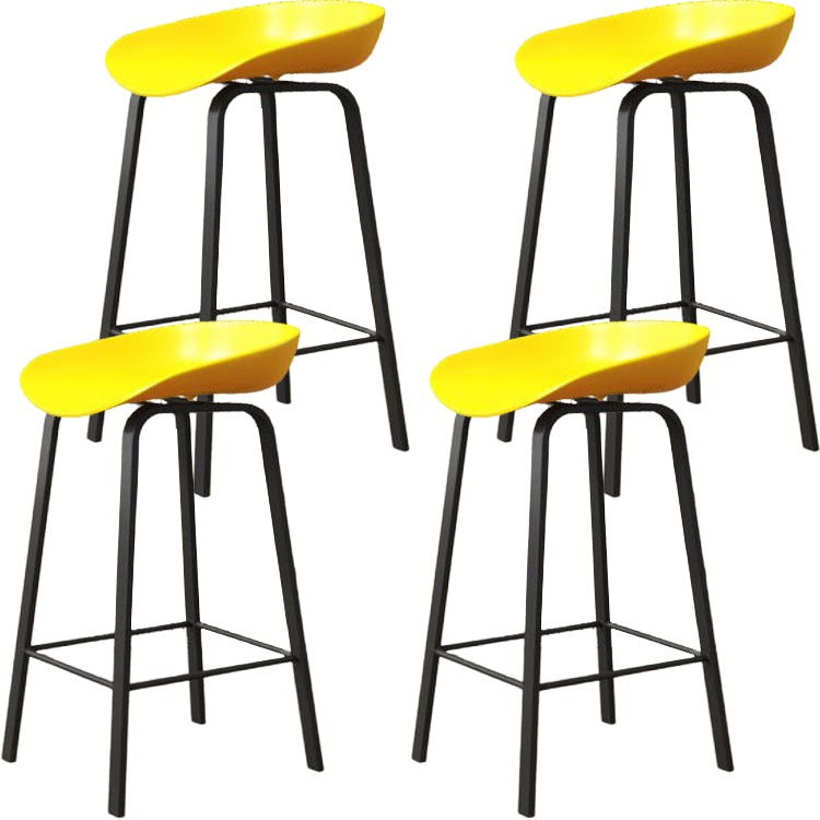 Modern Backrest Armless Counter Stool Iron Cafe Bar Stool with Pedal and Acrylic Seat