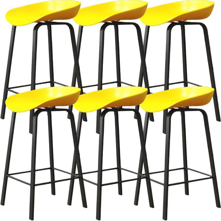 Modern Backrest Armless Counter Stool Iron Cafe Bar Stool with Pedal and Acrylic Seat
