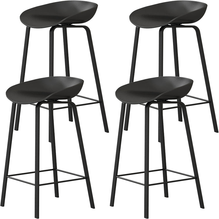 Modern Backrest Armless Counter Stool Iron Cafe Bar Stool with Pedal and Acrylic Seat