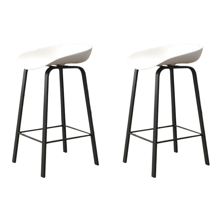 Modern Backrest Armless Counter Stool Iron Cafe Bar Stool with Pedal and Acrylic Seat