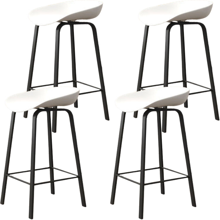Modern Backrest Armless Counter Stool Iron Cafe Bar Stool with Pedal and Acrylic Seat