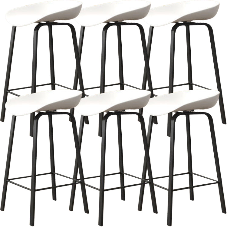 Modern Backrest Armless Counter Stool Iron Cafe Bar Stool with Pedal and Acrylic Seat