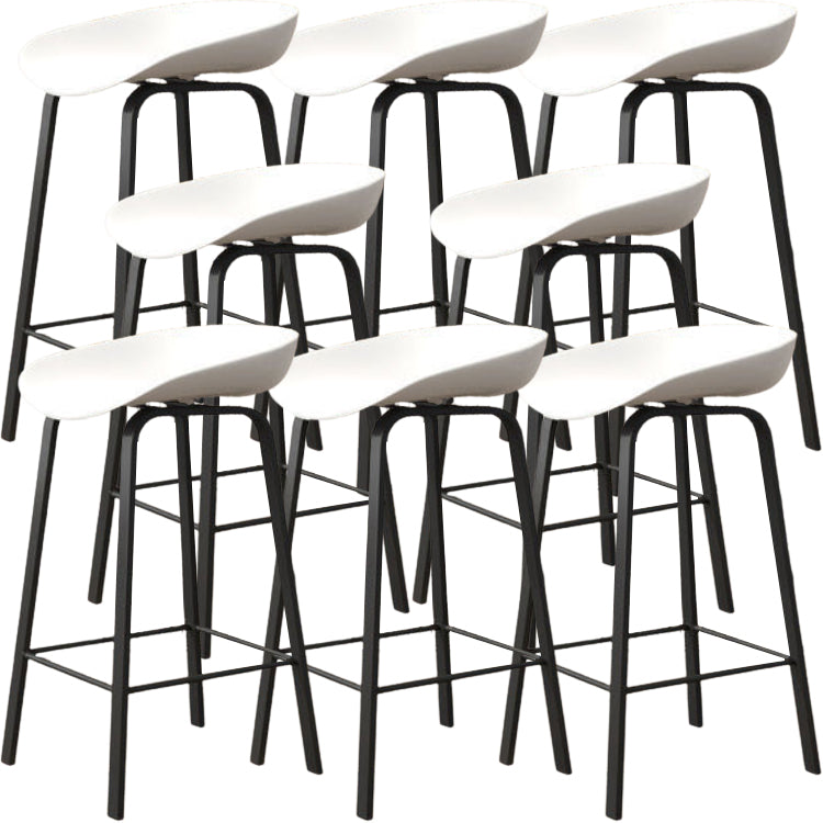 Modern Backrest Armless Counter Stool Iron Cafe Bar Stool with Pedal and Acrylic Seat
