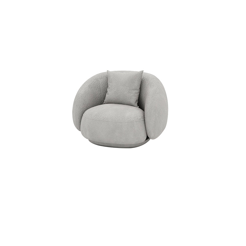 Contemporary Tight Back Tuxedo Arm Curved Settee Couch in Grey/white
