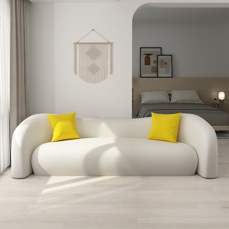 Contemporary Tight Back Sofa Tuxedo Arm Settee Couch in White