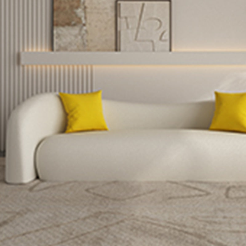 Contemporary Tight Back Sofa Tuxedo Arm Settee Couch in White