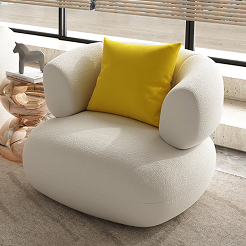 Contemporary Tight Back Sofa Tuxedo Arm Settee Couch in White