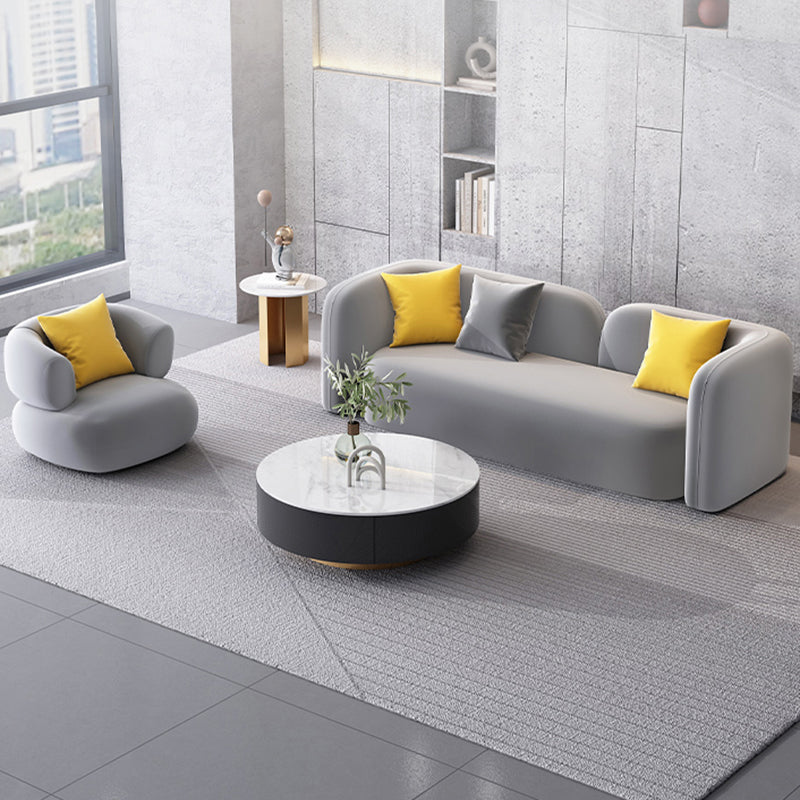 Velvet Gray Armless Sofa Contemporary Standard Sofa with Tight Back