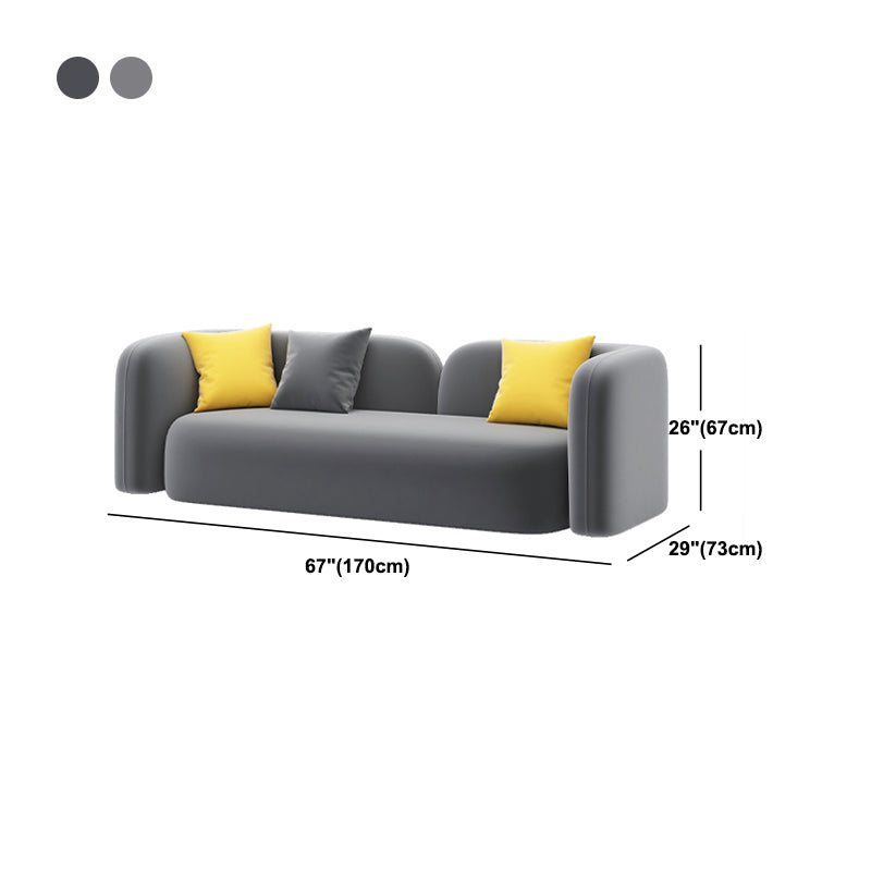 Velvet Gray Armless Sofa Contemporary Standard Sofa with Tight Back