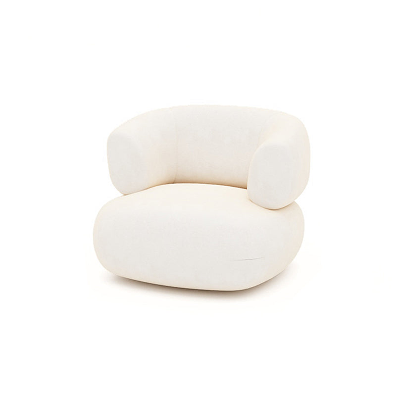 Wool Contemporary Sloped Arm Sofa Curved Sofa for Living Room, Apartment