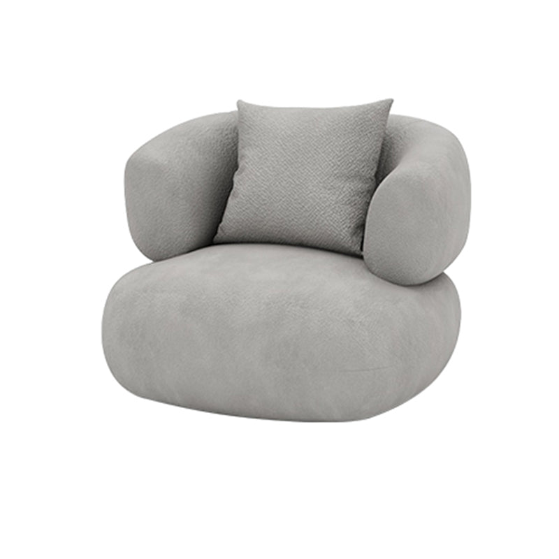 Wool Contemporary Sloped Arm Sofa Curved Sofa for Living Room, Apartment