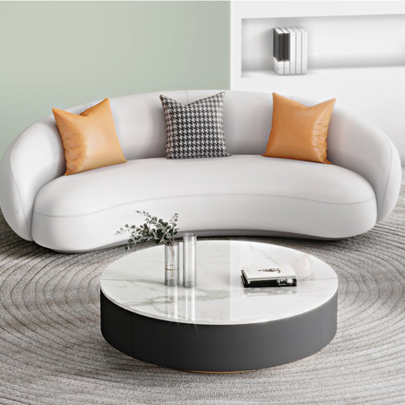 Contemporary Sloped Arm Sofa 28.34 Feet Tall Curved Sofa for Living Room