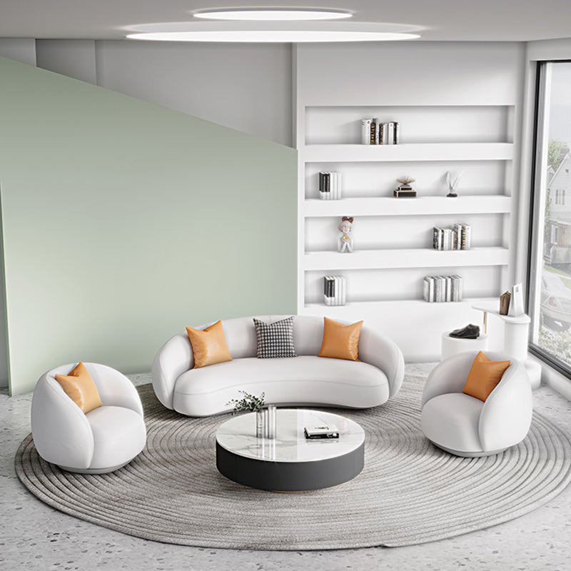 Contemporary Sloped Arm Sofa 28.34 Feet Tall Curved Sofa for Living Room