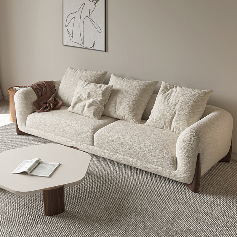 Modern Style Sofa Low Back with Sponge Cushion Filling Solid Wood Feet Sofa Bed