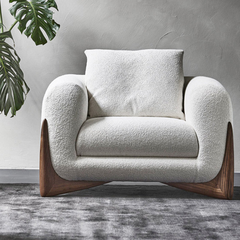 Modern Style Sofa Low Back with Sponge Cushion Filling Solid Wood Feet Sofa Bed