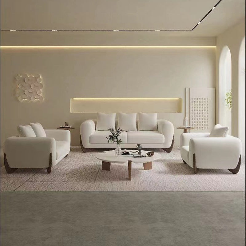 Modern Style Sofa Low Back with Sponge Cushion Filling Solid Wood Feet Sofa Bed
