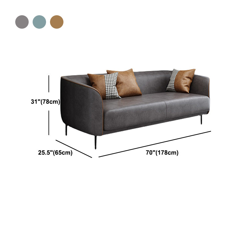 Faux Leather Tuxedo Arm Sofa 25.59" D x 30.70" H Sofa for Living Room