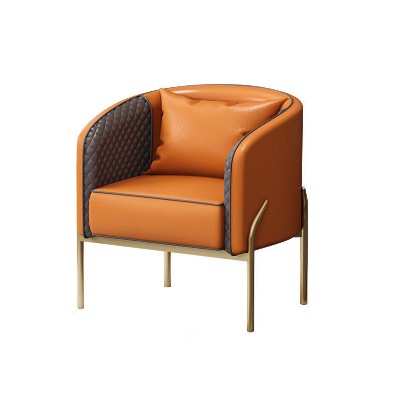 Standard Sofa 22.83" D X 27.55" H Sloped Arm Sofa with Golden Legs for Living Room