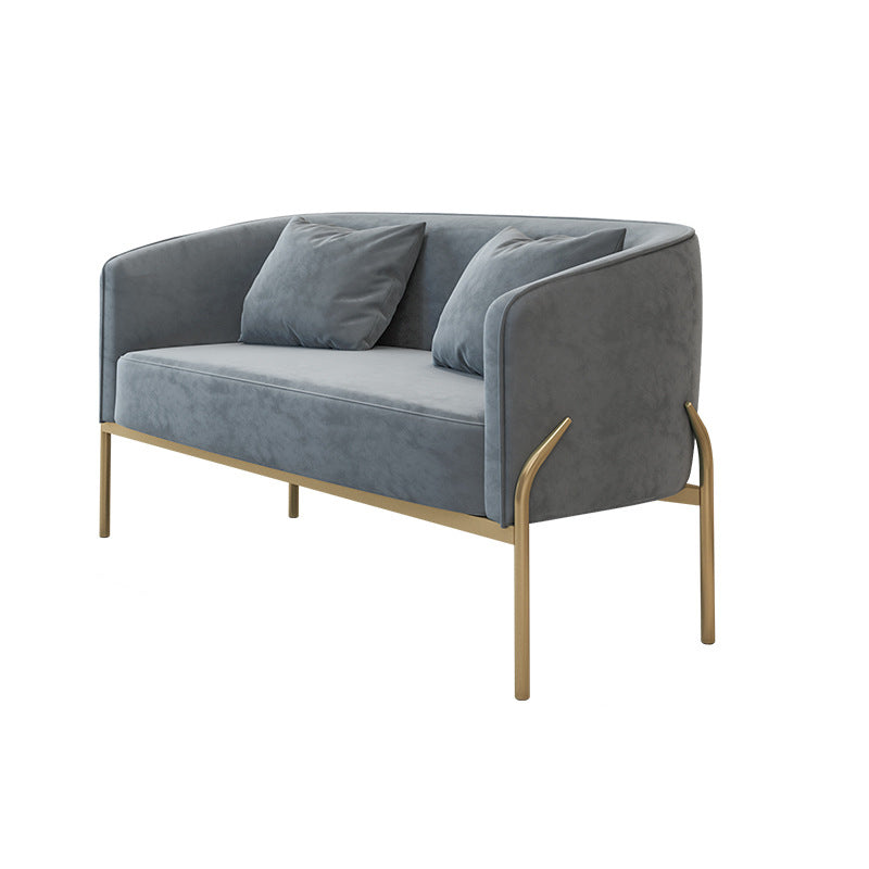 Standard Sofa 22.83" D X 27.55" H Sloped Arm Sofa with Golden Legs for Living Room