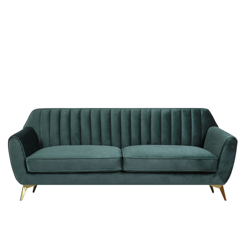 33.4"H Flared Arm Solid Color Velvet Standard Sofa for Living Room