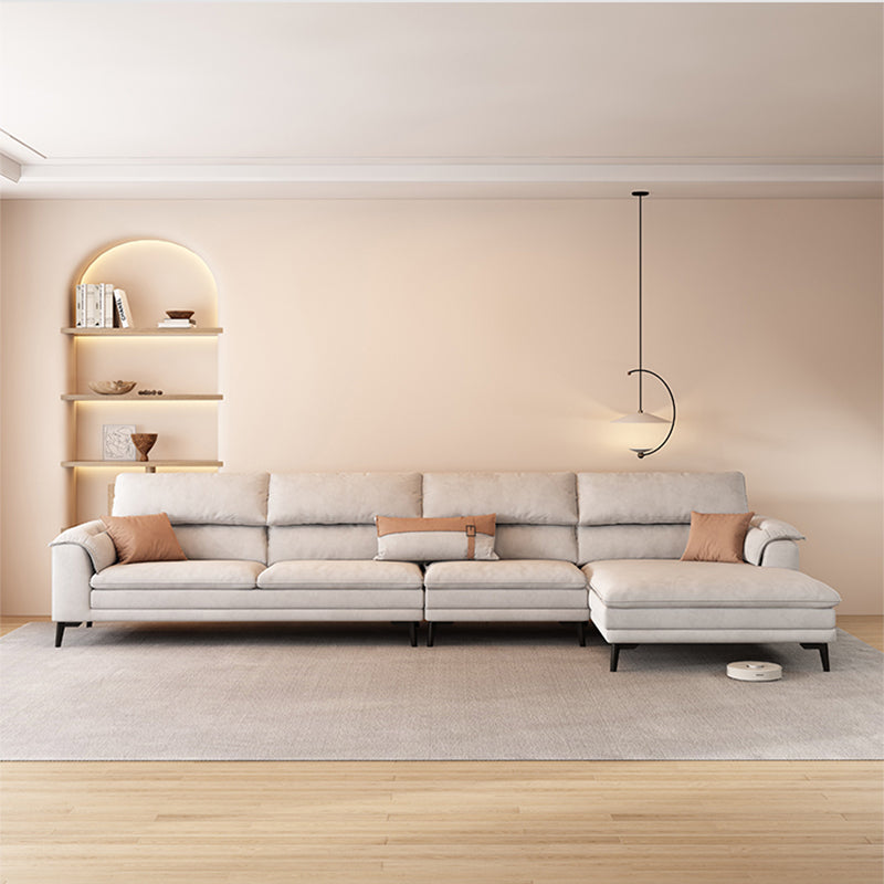 Modern Grey Faux Leather Sofa & Chaise Pillow Top Arm Sofa - 36.22" H