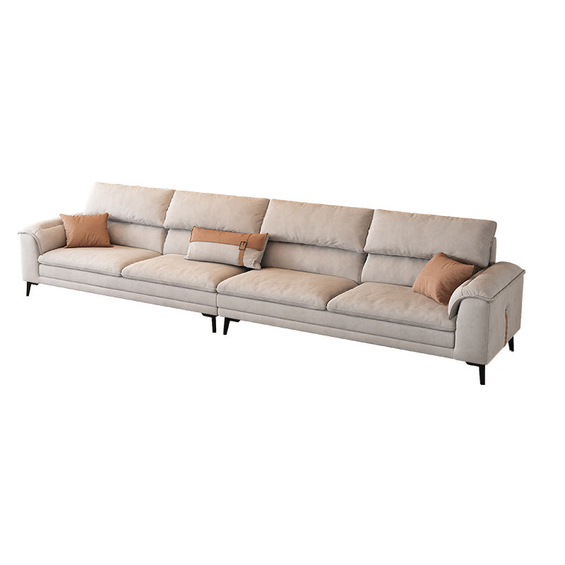 Modern Grey Faux Leather Sofa & Chaise Pillow Top Arm Sofa - 36.22" H
