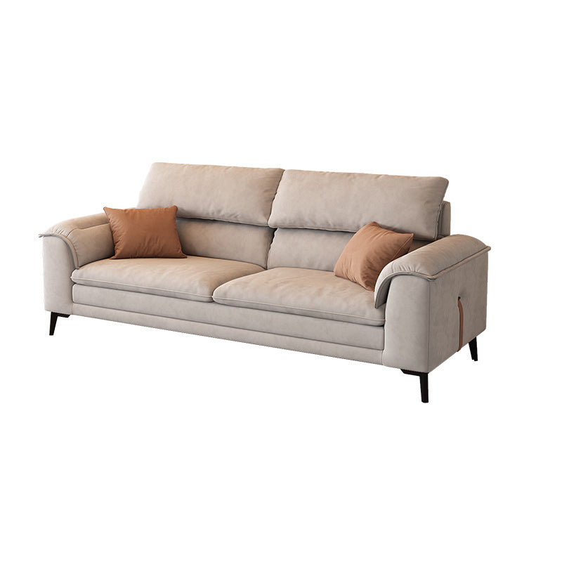 Modern Grey Faux Leather Sofa & Chaise Pillow Top Arm Sofa - 36.22" H