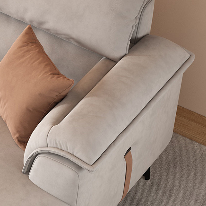 Modern Grey Faux Leather Sofa & Chaise Pillow Top Arm Sofa - 36.22" H